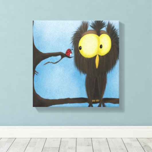 Schattige en kleurrijke oliet Oliver Canvas Afdruk (Insitu (Houten vloer))