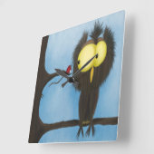 Schattige en kleurrijke oliet Oliver Vierkante Klok (Hoek)