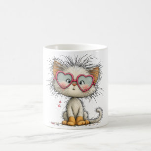 Schattige en knuffelbare kitty op koffiemok