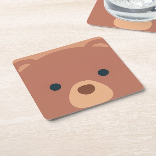 Schattige en knuffelbruin Beer | ONDERZETTER (Schuin)