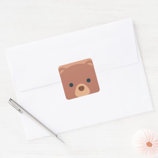 Schattige en knuffelbruin Beer | STICKER (Envelop)