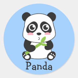 Schattige en knuffelende baby panda ronde sticker
