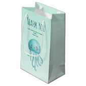 Schattige en Leuk Blauw-Groen Kwallen Partij Dank  Klein Cadeauzakje (Achterkant Gekanteld)