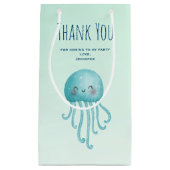 Schattige en Leuk Blauw-Groen Kwallen Partij Dank  Klein Cadeauzakje (Voorkant)