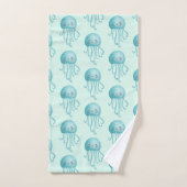 Schattige en Leuk Blauw-Groen Kwallenpatroon Bad Handdoek (Handdoek)