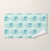 Schattige en Leuk Blauw-Groen Kwallenpatroon Bad Handdoek (Handdoek)
