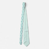 Schattige en Leuk Blauw-Groen Kwallenpatroon Stropdas (Achterkant)