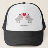 Schattige en leuk olifantspaar met hart - Custom Trucker Pet (Voorkant)