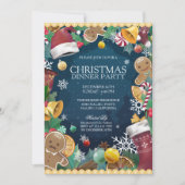 Schattige en leuke kerstdiner uitnodiging (Voorkant)