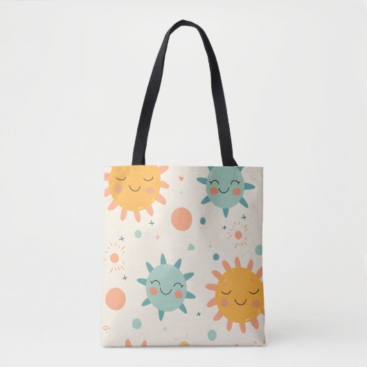 Schattige en milieuvriendelijk pastelontwerp tote bag (Voorkant)