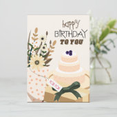 Schattige en minimalistisch Happy Birthday voor jo Kaart (Staand voorkant)