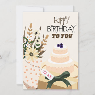 Schattige en minimalistisch Happy Birthday voor jo Kaart