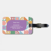 Schattige en modern geometrisch monogram bagagelabel (Achterkant horizontaal)