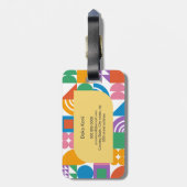 Schattige en modern kleurrijk geometrisch monogram bagagelabel (Achterkant verticaal)