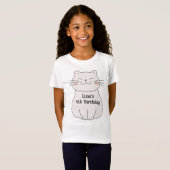 Schattige en Moderne Kitten Verjaardag T-shirt (Voorkant volledig)