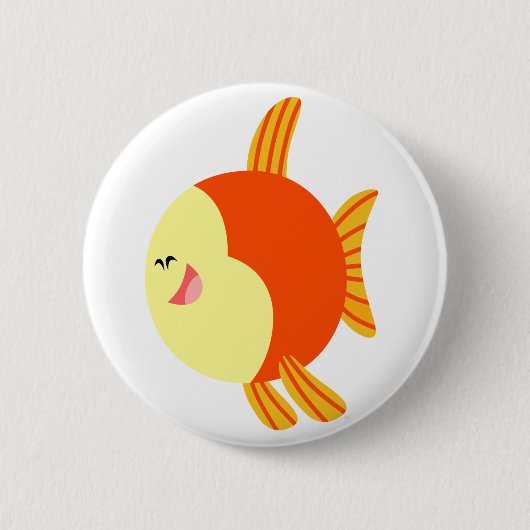 Schattige en Plump Cartoon Vis Button Badge (Voorkant)