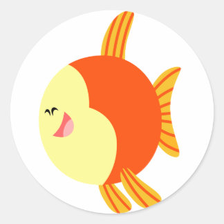 Schattige en Plump Cartoon Vis Sticker