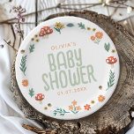 Schattige en rustiek bos bos Natuur Baby shower Papieren Bordje<br><div class="desc">Deze leuke en rustieke baby shower-invitatie biedt schattige houtlandillustraties,  met paddenstoelen,  eikels,  groen en bloemen,  en ruimte om een naam en datum van uw baby shower toe te voegen. Het perfecte sprookjesachtige natuur ontwerp voor uw baby shower!</div>
