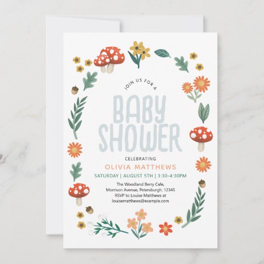 Schattige en rustiek Forest Woodland Boys Baby sho Kaart (Voorkant)