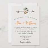 Schattige en rustiek geïllustreerd konijnenhuwelij kaart (Voorkant)