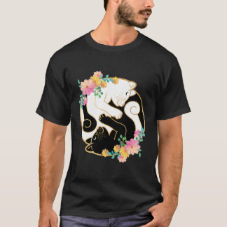 Schattige en Schattig Chinees Yin en Yang Cats Fun T-shirt