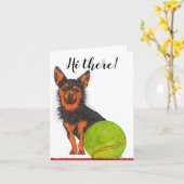 Schattige en Schattig Chorkie Dog Wenskaart Kaart (Gele Bloem)