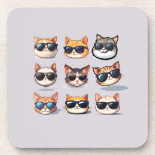 Schattige en Schattig kattenthema Hard plastisch o Bier Onderzetter