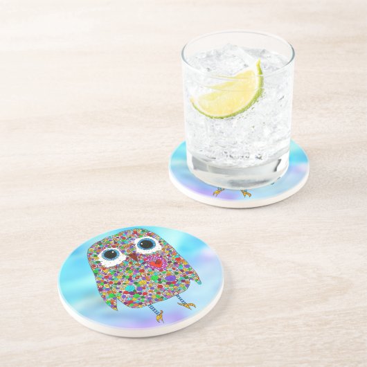 Schattige en Schattig Uil Onderzetter (Zijkant)