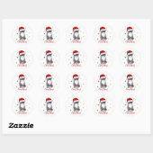 Schattige en Schattigee Santa Kitten Meowy Christm Ronde Sticker (Vel)
