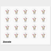 Schattige en simpele kattenmoeder ronde sticker (Vel)