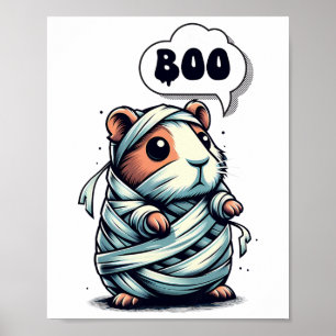 Schattige en spookachtig cavia Halloween Poster