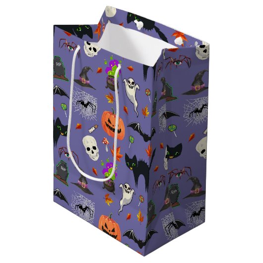 Schattige en spookachtig Halloween Medium Cadeauzakje (Voorkant Gekanteld)