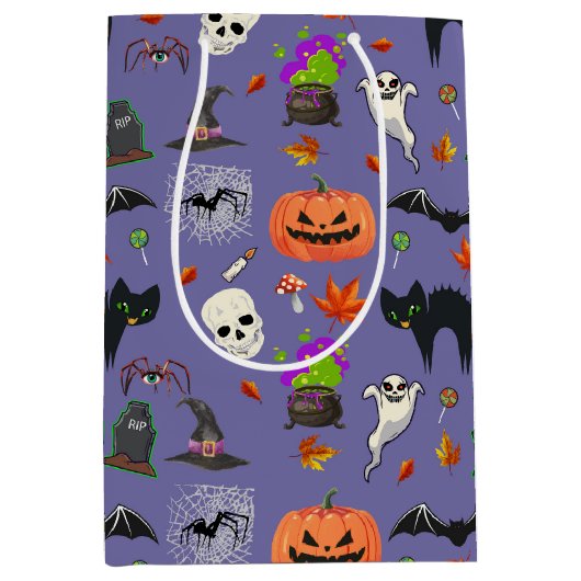 Schattige en spookachtig Halloween Medium Cadeauzakje (Voorkant)