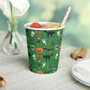 Schattige en spookachtig Halloween Papieren Bekers