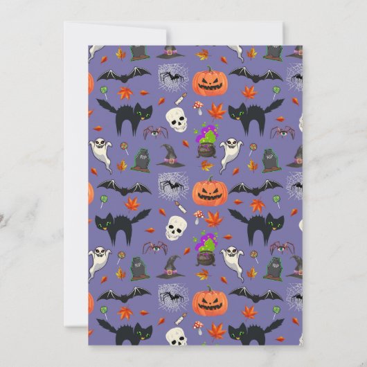 Schattige en spookachtig Halloween schoolbord Kaart (Achterkant)