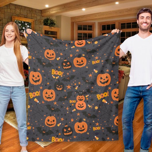 Schattige en spookachtig Halloween thema gezellig Fleece Deken