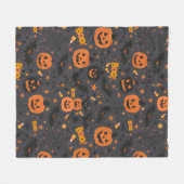 Schattige en spookachtig Halloween thema gezellig Fleece Deken (Voorkant (Horizontaal))