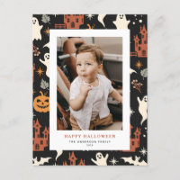 Schattige en Spooky Pattern Happy Halloween Foto