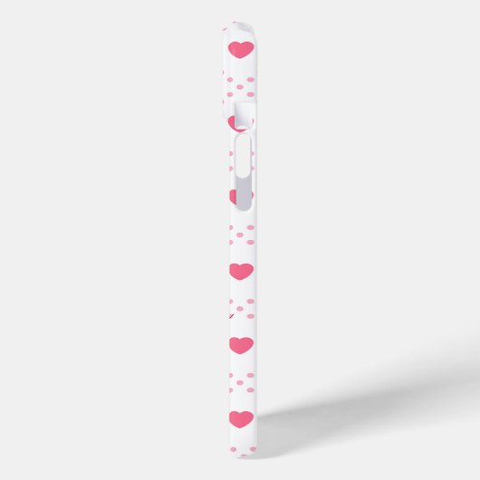 Schattige en Stijlvol Roze Hart Custom Monogram Ho Case-Mate iPhone Case (Achterkant / Links)