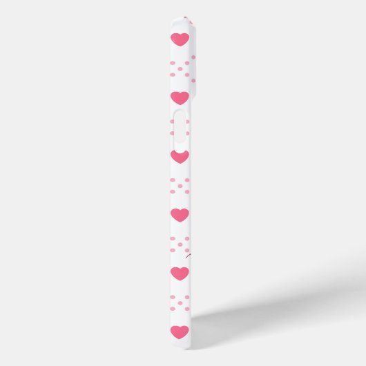 Schattige en Stijlvol Roze Hart Custom Monogram Ho Case-Mate iPhone Case (Achterkant / Rechts)