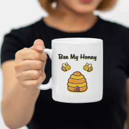 Schattige en Sweet Bee My Honey Bijenkorf T-shirt Tweekleurige Koffiemok