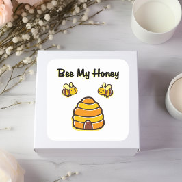 Schattige en Sweet Bee My Honey Bijenkorf T-shirt Vierkante Sticker