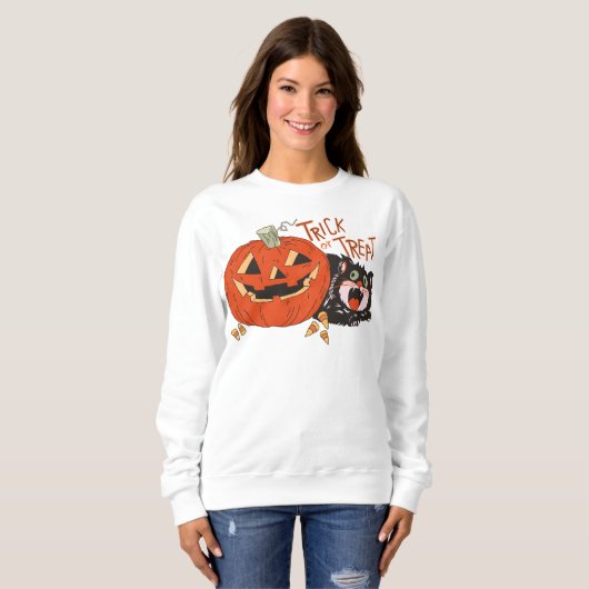 Schattige en Trendy  Retro Halloween Trui (Voorkant volledig)