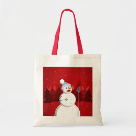Schattige en vrolijk zingen sneeuwpopkerst tote bag