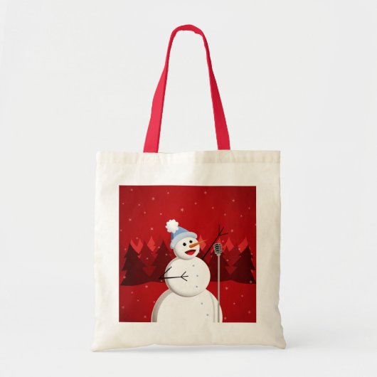 Schattige en vrolijk zingen sneeuwpopkerst tote bag (Voorkant)