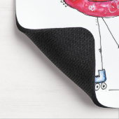 Schattige en Whimsical Roze Flamingo op Schaatsen Muismat (Hoek)