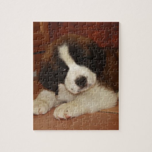 Schattige en zoete Bernard Puppy Legpuzzel (Verticaal)