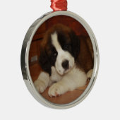 Schattige en zoete Bernard Puppy Metalen Ornament (Rechts)