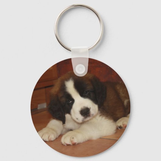Schattige en zoete Bernard Puppy Sleutelhanger (Voorkant)