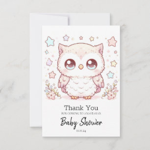 Schattige Enchanted Owl Baby shower Bedankkaart